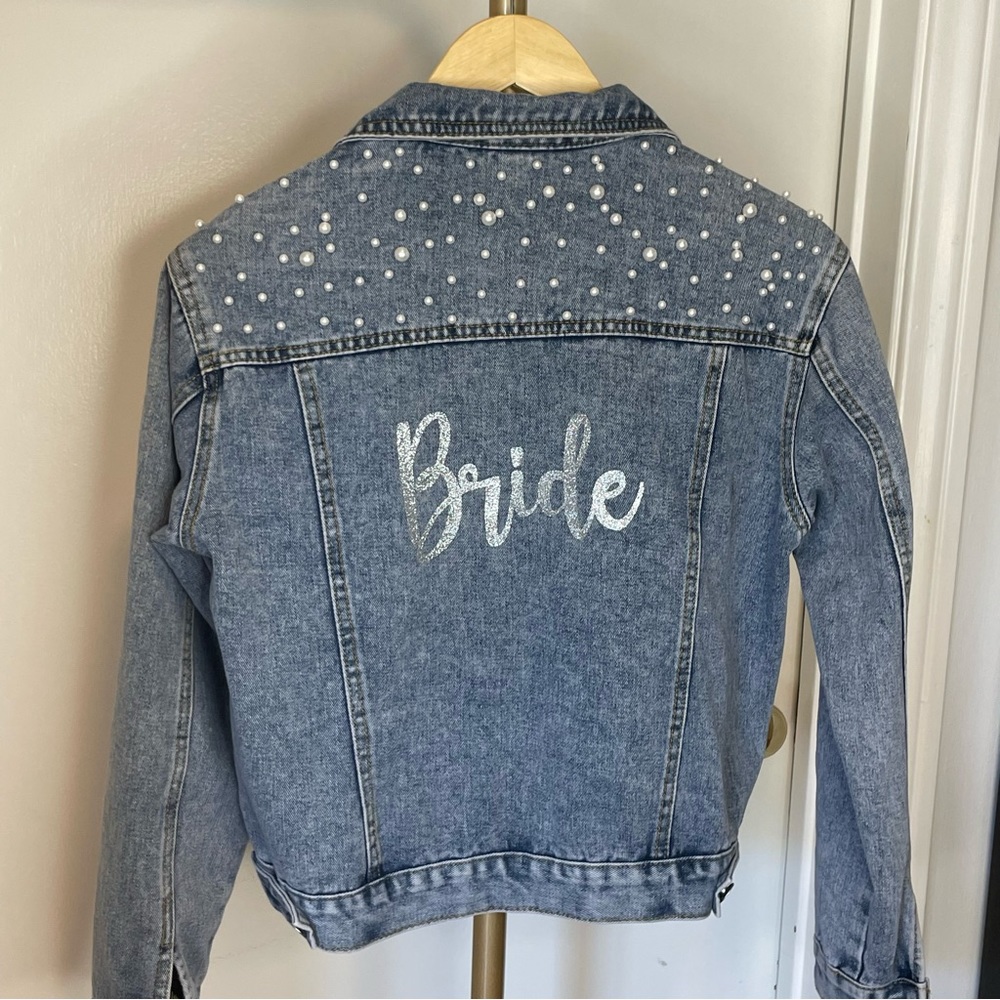 BRIDE Denim Jacket with Pearl Embellishment